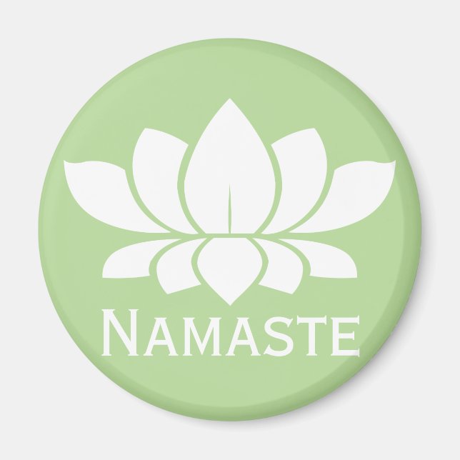 Modern Namaste White Lotus Blume Magnet (Vorne)