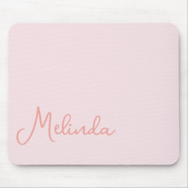 Modern Name Chic Blush Pink Mouse Pad Mousepad