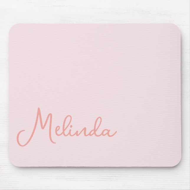Modern Name Chic Blush Pink Mouse Pad Mousepad (Vorne)