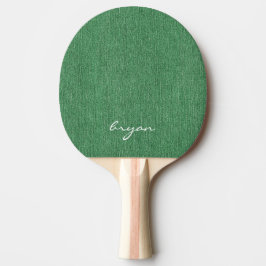 Modern Name Cool Green Denim Print Tischtennis Schläger