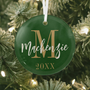 Modern Name für Monogramm - Benutzerdefinierter Fa Ornament Aus Glas
