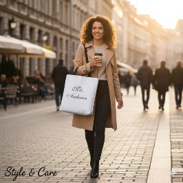 Modern Name Printed Spacious Tote Bag Tasche