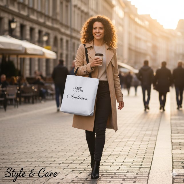 Modern Name Printed Spacious Tote Bag Tasche (Modern Name Printed Spacious Tote Bag)