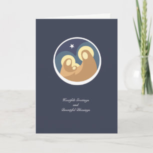 Modern Nativity Holiday (Fakultatives Foto) Card Feiertagskarte