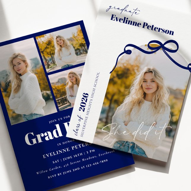 Modern Navy 2026 Graduation Invitation Einladung (Von Creator hochgeladen)