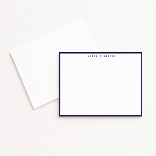 Modern Navy Blue Border Note Card Einladung (Von Creator hochgeladen)