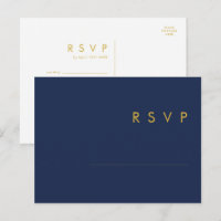 Modern Navy Blue | Gold Menu Choice UAWG Postcard