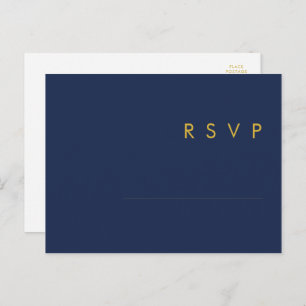 Modern Navy Blue   Gold Menu Choice UAWG Postcard Postkarte