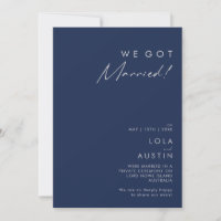Modern Navy Blue | Silver Elopement Ankündigung