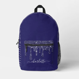 Modern Navy Blue Strip Glitzer Driving Bedruckter Rucksack
