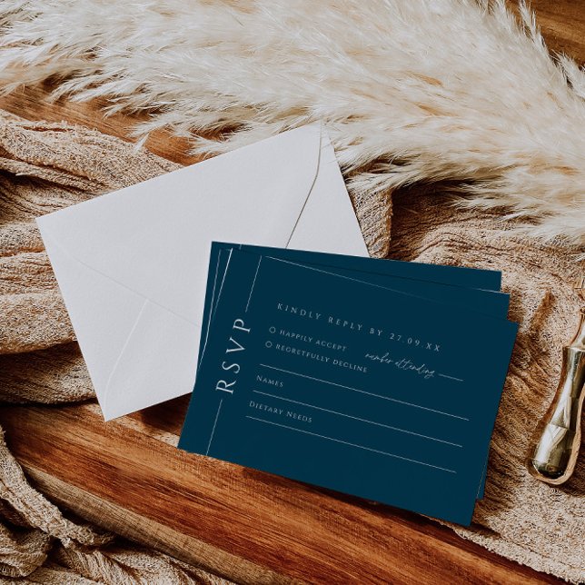 Modern Navy Blue Wedding Einladende UAWG Replik Ca RSVP Karte (Von Creator hochgeladen)