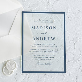 Modern Navy Border Wedding Acryleinladungen