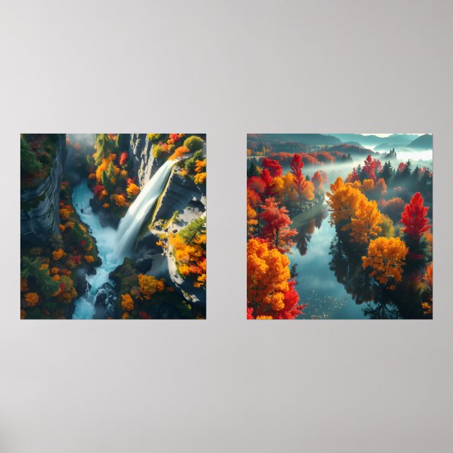 Modern Navy & Gold Abstract Mountain Peak – Luxury Bilderwand Sets (Vorderseite)