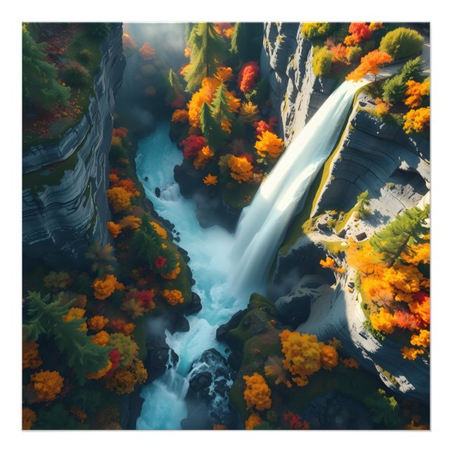 Modern Navy & Gold Abstract Mountain Peak – Luxury Fotodruck (Vorne)