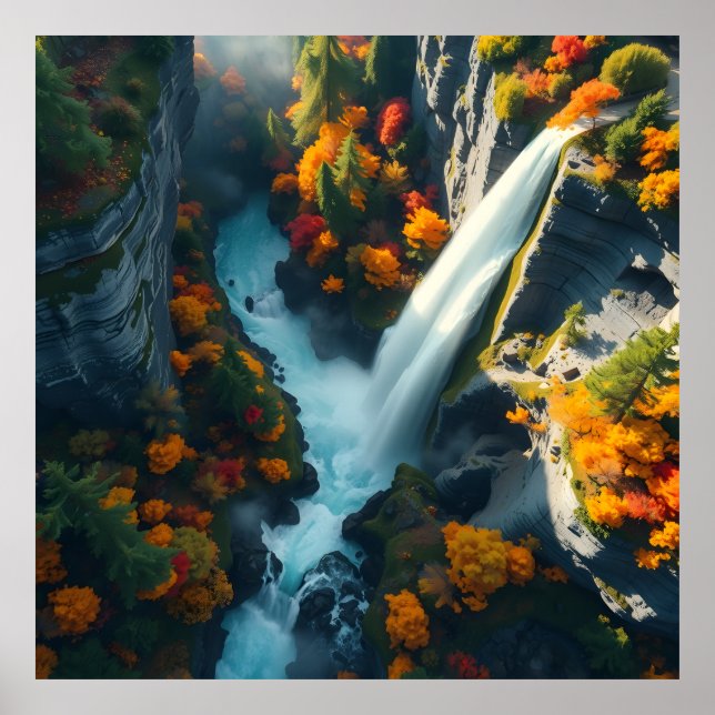 Modern Navy & Gold Abstract Mountain Peak – Luxury Poster (Vorne)