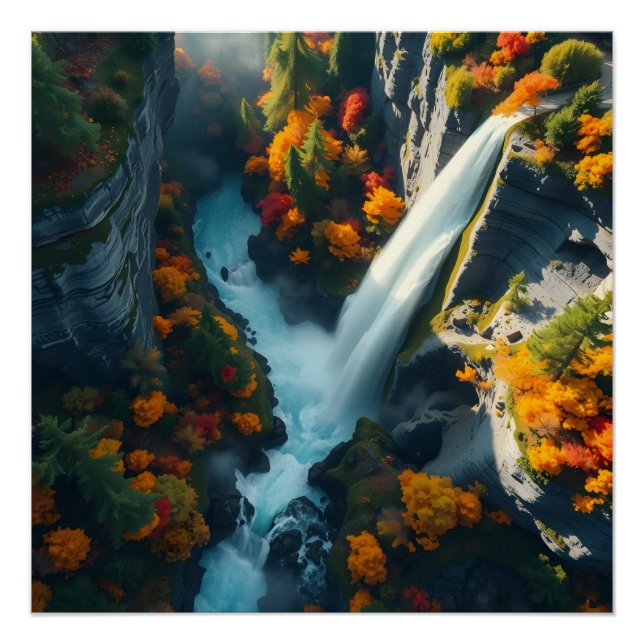 Modern Navy & Gold Abstract Mountain Peak – Luxury Poster (Vorderseite)