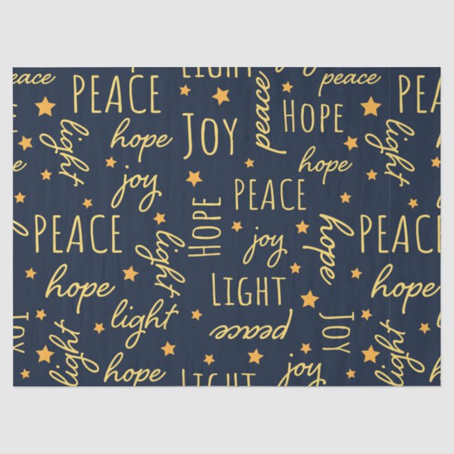 Modern Navy & Gold Christmas Script Decoupage Seidenpapier (Vorderseite)