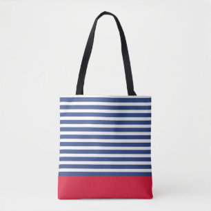 Modern Navy Streifen und Rot Tasche