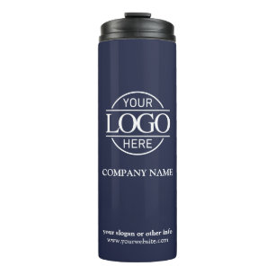 Modern Navy Werbefirma Logo Thermosbecher