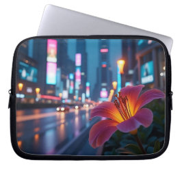 Modern Neon Bloom Cityscape 10' Laptopschutzhülle