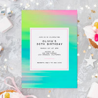 Modern Neon Bright Colorful Birthday Party