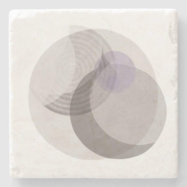 Modern Neutral Abstract Decor | Soft Minimal Luxur Steinuntersetzer (Vorderseite)