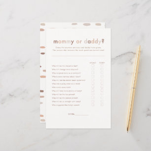 Modern Neutral Baby Shower Mommy oder Daddy Game