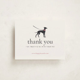 Modern Neutral Dog Walker Business Insert | Thank Dankeskarte