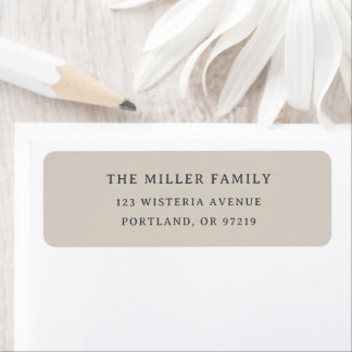 Modern Neutral Elegant Family Name Return Address