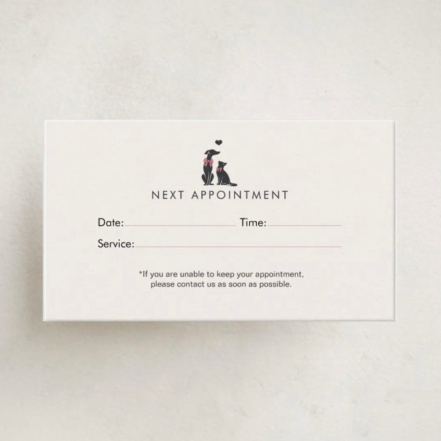 Modern Neutral Pet Sitter Appointment | Editable Terminkarte (Von Creator hochgeladen)