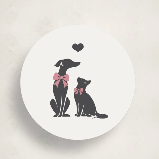 Modern Neutral Pet Sitter Seal Sticker (Von Creator hochgeladen)