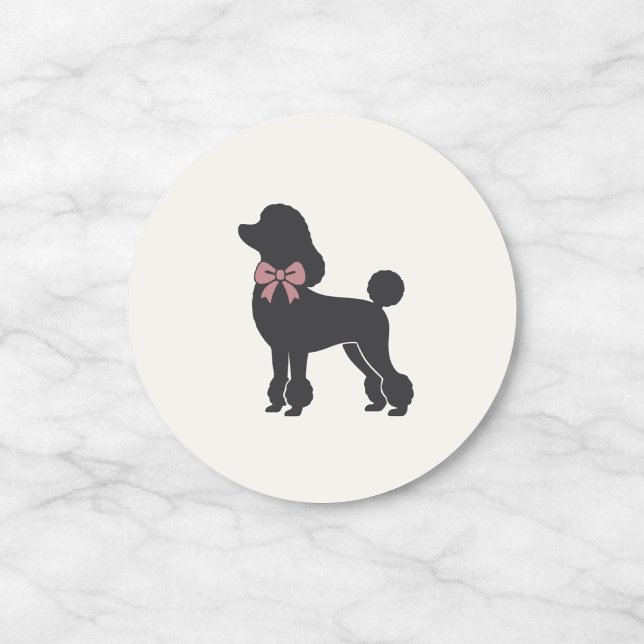 Modern Neutral Poodle Seal Sticker (Von Creator hochgeladen)