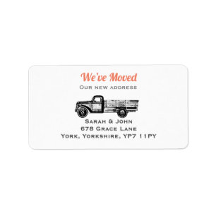 Modern New Home Address Update I Have Moved Label Adressaufkleber