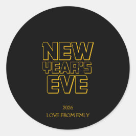 Modern New Year’s Eve Party  Runder Aufkleber