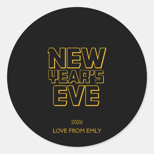 Modern New Year’s Eve Party  Runder Aufkleber (Vorderseite)