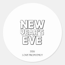 Modern New Year’s Eve Party  Runder Aufkleber