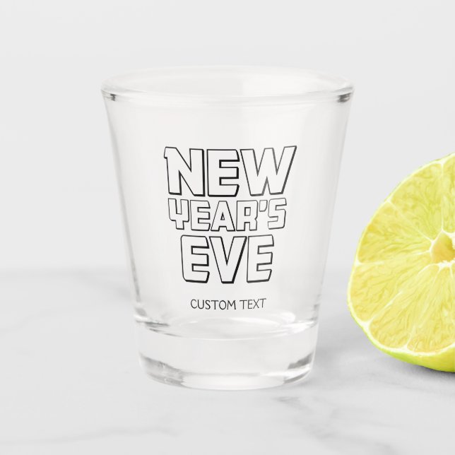 Modern New Year’s Eve Party Schnapsglas (Vorderseite)