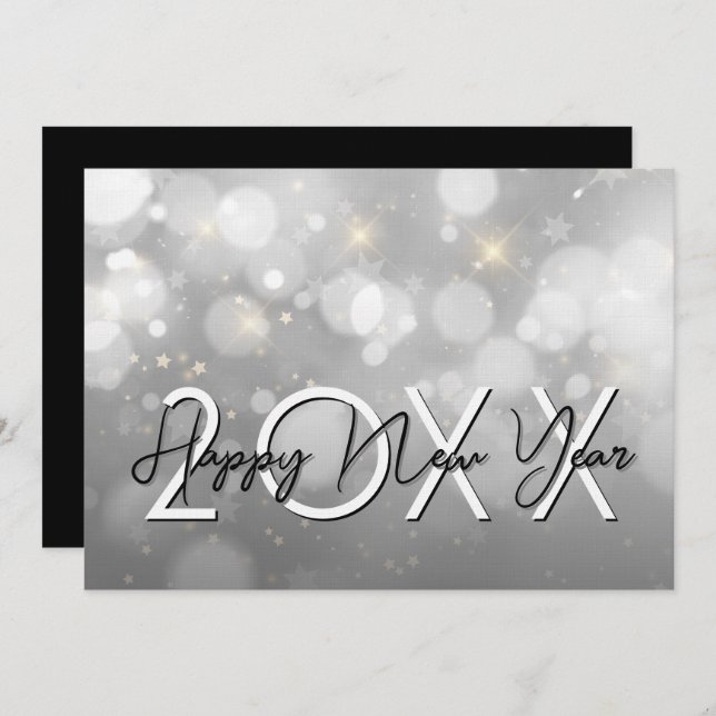 Modern New Year's Eve Party Einladung (Vorne/Hinten)