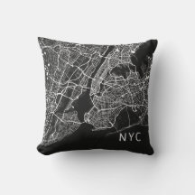 Modern New York City Map | NYC | Schwarz/Weiß