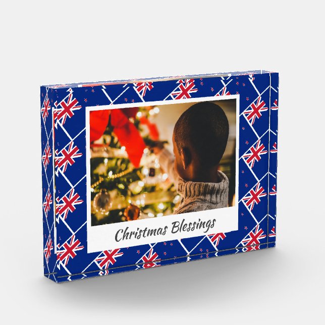 Modern NEW ZEALAND FLAG Weihnachtssake Fotoblock (Links)