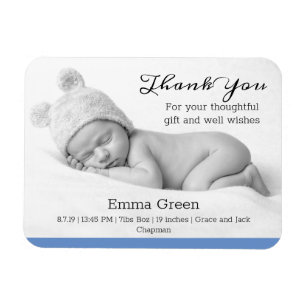 Modern Newborn Baby Foto Danke Magnet