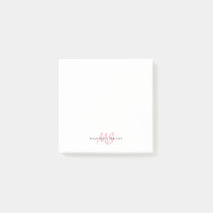 Modern Niedlich Blush Pink Pinselpinke Script Two Post-it Klebezettel