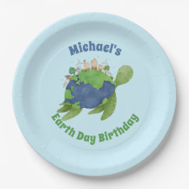 Modern Niedlich Earth Day Sea Turtle Birthday Part Pappteller