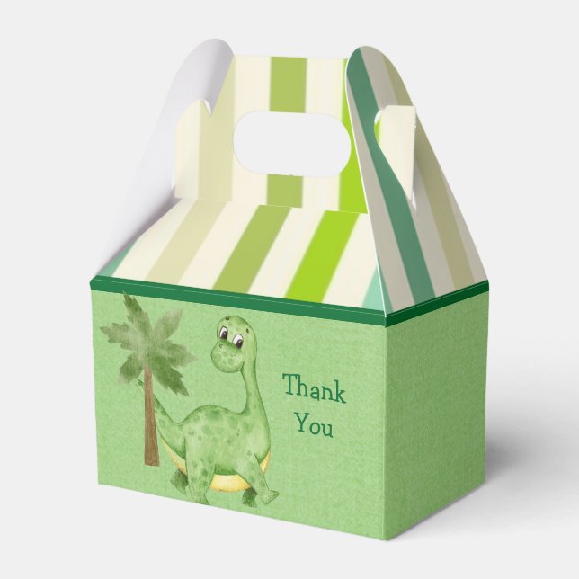 Modern Niedlich Green Dinosaur Boy Birthday Vielen Geschenkschachtel (Vorderseite)