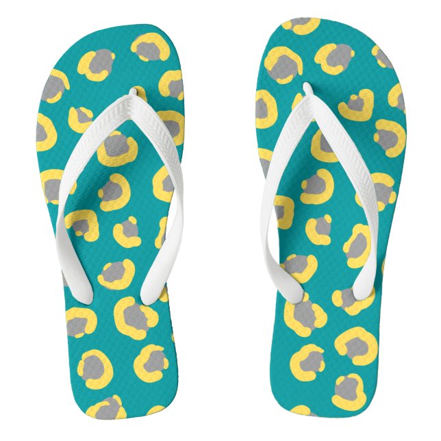 Modern niedliche Tigertiere Geparden Leoparden Flip Flops (Fußbett)