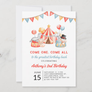 Modern Niedliches Circus Festival 2. Geburtstag Einladung