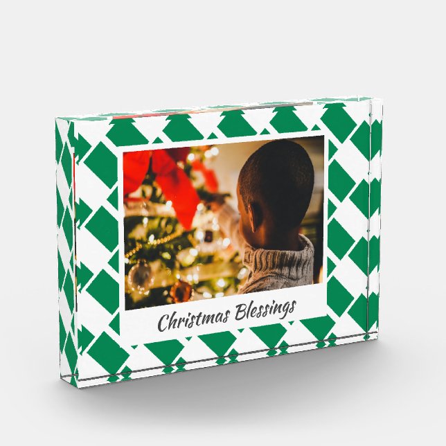 Modern NIGERIA FLAG Weihnachtsgesicht Fotoblock (Links)