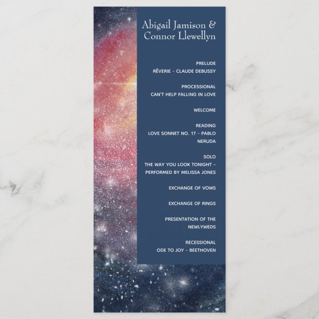 Modern Night Sky Galaxy Blue Lila Red Programm (Vorderseite)