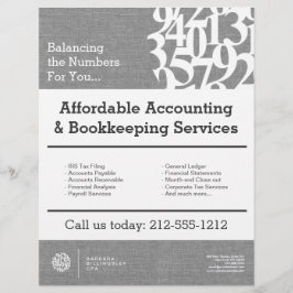 Modern Numbers Logo Linen Accountant Flyer
