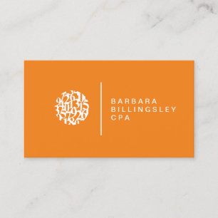 Modern Numbers Logo Orange Accountant Visitenkarte